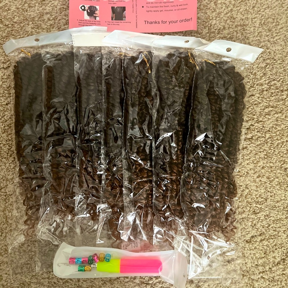 7 packs of 12” crochet passion twist hair T30 - Dark brown to auburn ombré